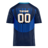 Custom Unisex Navy & Blue Pattern Football Jersey