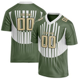 Custom Unisex Olive & White Pattern Football Jersey