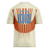 Custom Unisex Cream & Orange Pattern Football Jersey