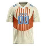 Custom Unisex Cream & Orange Pattern Football Jersey