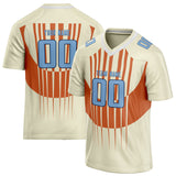 Custom Unisex Cream & Orange Pattern Football Jersey