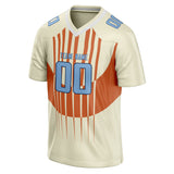 Custom Unisex Cream & Orange Pattern Football Jersey