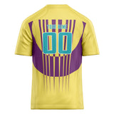 Custom Unisex Yellow & Purple Pattern Football Jersey