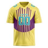 Custom Unisex Yellow & Purple Pattern Football Jersey