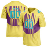 Custom Unisex Yellow & Purple Pattern Football Jersey