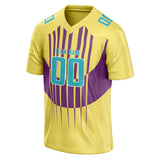 Custom Unisex Yellow & Purple Pattern Football Jersey