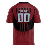 Custom Unisex Crimson & Black Pattern Football Jersey