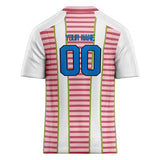 Custom Unisex White & Red Pattern Football Jersey