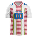 Custom Unisex White & Red Pattern Football Jersey