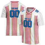 Custom Unisex White & Red Pattern Football Jersey