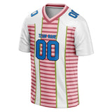 Custom Unisex White & Red Pattern Football Jersey