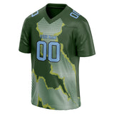 Custom Unisex Green & Light Blue Pattern Football Jersey