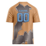 Custom Unisex Blood Orange & Gray Pattern Football Jersey