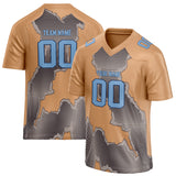 Custom Unisex Blood Orange & Gray Pattern Football Jersey