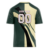 Custom Unisex Olive & Cream Pattern Football Jersey