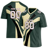 Custom Unisex Olive & Cream Pattern Football Jersey