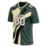 Custom Unisex Olive & Cream Pattern Football Jersey