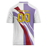 Custom Unisex White & Purple Pattern Football Jersey