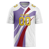 Custom Unisex White & Purple Pattern Football Jersey