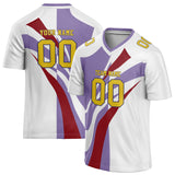 Custom Unisex White & Purple Pattern Football Jersey