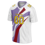 Custom Unisex White & Purple Pattern Football Jersey