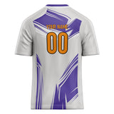 Custom Unisex White & Purple Pattern Football Jersey