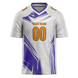 Custom Unisex White & Purple Pattern Football Jersey