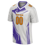 Custom Unisex White & Purple Pattern Football Jersey