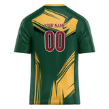 Custom Unisex Green & Gold Pattern Football Jersey