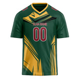 Custom Unisex Green & Gold Pattern Football Jersey