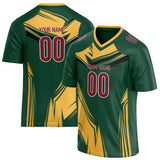 Custom Unisex Green & Gold Pattern Football Jersey