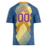 Custom Unisex Navy & Yellow Pattern Football Jersey