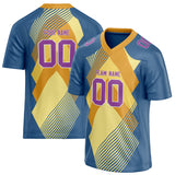 Custom Unisex Navy & Yellow Pattern Football Jersey