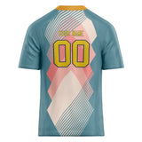 Custom Unisex Teal & Pink Pattern Football Jersey