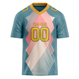 Custom Unisex Teal & Pink Pattern Football Jersey