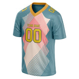 Custom Unisex Teal & Pink Pattern Football Jersey