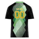 Custom Unisex Black & Green Pattern Football Jersey