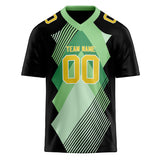 Custom Unisex Black & Green Pattern Football Jersey