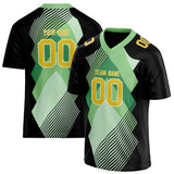 Custom Unisex Black & Green Pattern Football Jersey