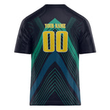 Custom Unisex Black & Teal Pattern Football Jersey