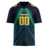 Custom Unisex Black & Teal Pattern Football Jersey