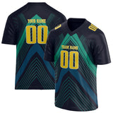 Custom Unisex Black & Teal Pattern Football Jersey