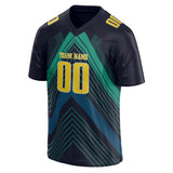 Custom Unisex Black & Teal Pattern Football Jersey