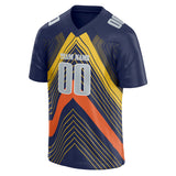 Custom Unisex Navy & Yellow Pattern Football Jersey