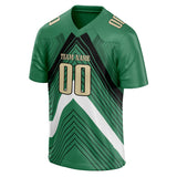 Custom Unisex Green & Black Pattern Football Jersey