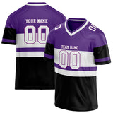 Custom Unisex Purple & Black Pattern Football Jersey