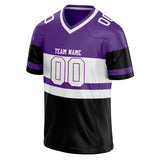 Custom Unisex Purple & Black Pattern Football Jersey