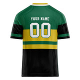 Custom Unisex Black & Green Pattern Football Jersey