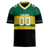 Custom Unisex Black & Green Pattern Football Jersey