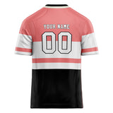 Custom Unisex Pink & White Pattern Football Jersey